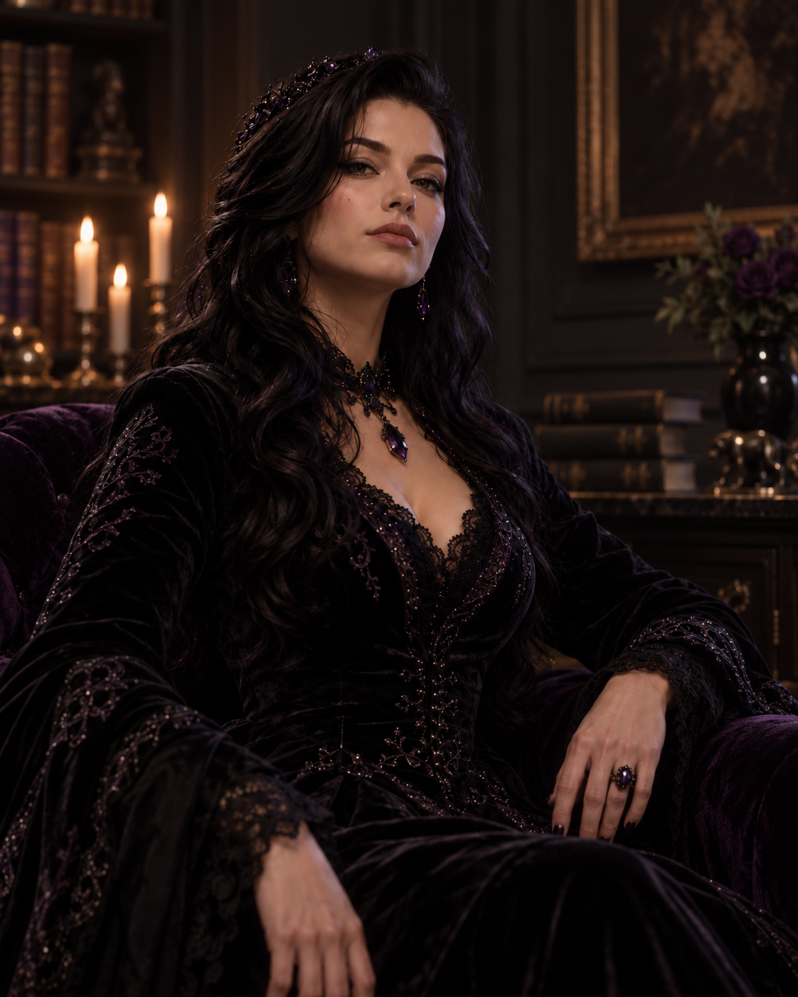 Formal digital portrait of Velvet in a composed, photoreal visual style.
